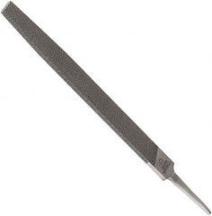 Anglo American - 4" Long, Second Cut, Triangle American-Pattern File - Double Cut, 0.28" Overall Thickness, Tang - Exact Tooling