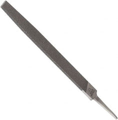 Anglo American - 4" Long, Second Cut, Flat American-Pattern File - Double Cut, 0.1" Overall Thickness, Tang - Exact Tooling