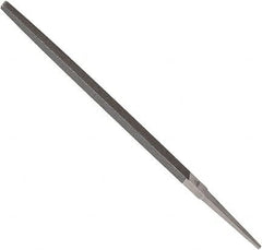 Anglo American - 12" Long, Smooth Cut, Square American-Pattern File - Double Cut, 0.45" Overall Thickness, Tang - Exact Tooling