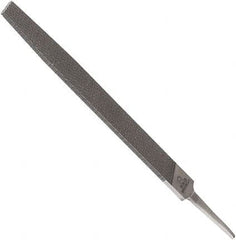 Anglo American - 12" Long, Smooth Cut, Triangle American-Pattern File - Double Cut, 0.79" Overall Thickness, Tang - Exact Tooling