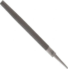 Anglo American - 8" Long, Bastard Cut, Half Round American-Pattern File - Double Cut, 0.22" Overall Thickness, Tang - Exact Tooling