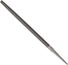 Anglo American - 6" Long, Smooth Cut, Square American-Pattern File - Double Cut, 0.22" Overall Thickness, Tang - Exact Tooling