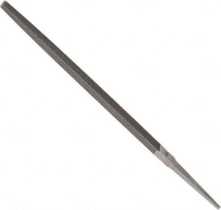 Anglo American - 6" Long, Second Cut, Square American-Pattern File - Double Cut, 0.22" Overall Thickness, Tang - Exact Tooling