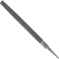 Anglo American - 6" Long, Second Cut, Half Round American-Pattern File - Double Cut, 0.16" Overall Thickness, Tang - Exact Tooling