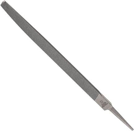 Anglo American - 8" Long, Smooth Cut, Triangle American-Pattern File - Double Cut, 0.55" Overall Thickness, Tang - Exact Tooling