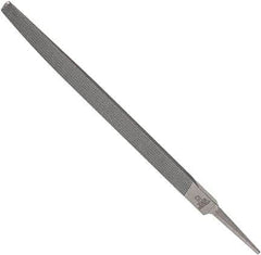 Anglo American - 6" Long, Smooth Cut, Triangle American-Pattern File - Double Cut, 0.39" Overall Thickness, Tang - Exact Tooling