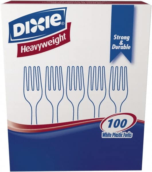 Dixie - Dixie Plastic Tableware, Heavyweight Forks - White - Exact Tooling