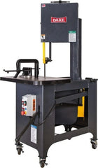 Dake - 9 Inch Throat Capacity, Step Pulley Vertical Bandsaw - 309, 618, 1191, 2382 RPM, 1 HP, Three Phase - Exact Tooling