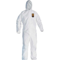 KleenGuard - Size L Polypropylene General Purpose Coveralls - White, Zipper Closure, Elastic Cuffs, Elastic Ankles, Serged Seams - Exact Tooling