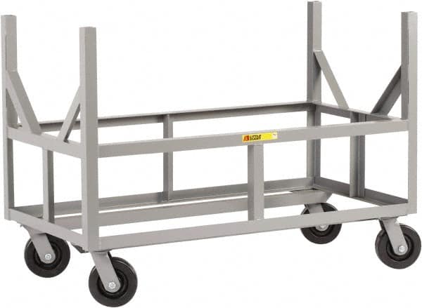 Little Giant - 3,000 Lb Capacity Steel Bar Cradle Truck - Steel Deck, 24" OAW, 0" Platform Length, Phenolic Casters - Exact Tooling