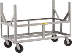 Little Giant - 3,000 Lb Capacity Steel Bar Cradle Truck - Steel Deck, 24" OAW, 0" Platform Length, Phenolic Casters - Exact Tooling