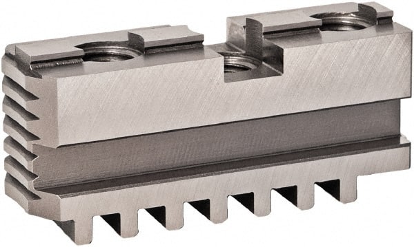 Bison - 16.33" Max Chuck Diam Compatibility, Steel Tongue & Groove Hard Lathe Master Jaws - 0 Steps - Exact Tooling
