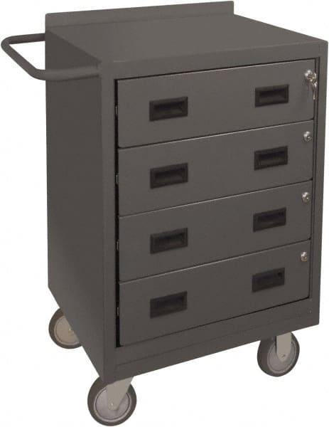 Durham - 1,200 Lb Capacity, 18" Wide x 24" Long x 39-3/4" High Mobile Cart - 4 Drawer, Steel, 2 Rigid/2 Swivel Casters - Exact Tooling