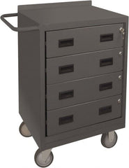 Durham - 1,200 Lb Capacity, 18" Wide x 24" Long x 39-3/4" High Mobile Cart - 4 Drawer, Steel, 2 Rigid/2 Swivel Casters - Exact Tooling