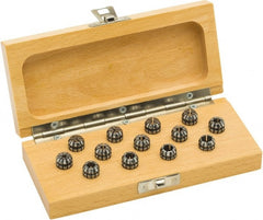 Parlec - 13 Piece, 1mm to 7mm Capacity, ER Collet Set - 0.0002" TIR, Increments of 0.0197", Series ER11 - Exact Tooling