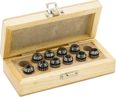 Parlec - 10 Piece, 1/8" to 13/32" Capacity, ER Collet Set - 0.0002" TIR, Series ER16 - Exact Tooling