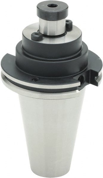 Parlec - CAT50 Taper Shank 1" Pilot Diam Shell Mill Holder - 2" Flange to Nose End Projection, 2-1/4" Nose Diam, 1/2-20 Lock Screw, Through-Spindle & DIN Flange Coolant - Exact Tooling