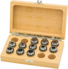 Parlec - 11 Piece, 1/8" to 5/8" Capacity, ER Collet Set - 0.0002" TIR, Series ER25 - Exact Tooling