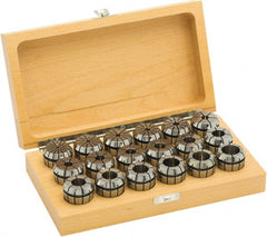 Parlec - 18 Piece, 3mm to 20mm Capacity, ER Collet Set - 0.0002" TIR, Increments of 0.0394", Series ER32 - Exact Tooling