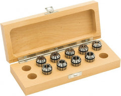 Parlec - 9 Piece, 1/8" to 1/2" Capacity, ER Collet Set - 0.0002" TIR, Series ER20 - Exact Tooling