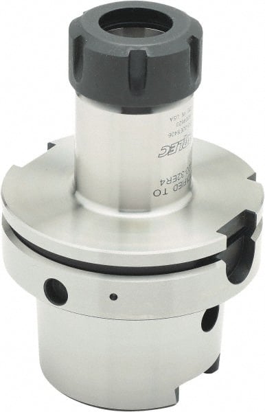 Parlec - 3mm to 30mm Capacity, 6.3" Projection, HSK100A Hollow Taper, ER40 Collet Chuck - 0.0002" TIR, Through-Spindle - Exact Tooling