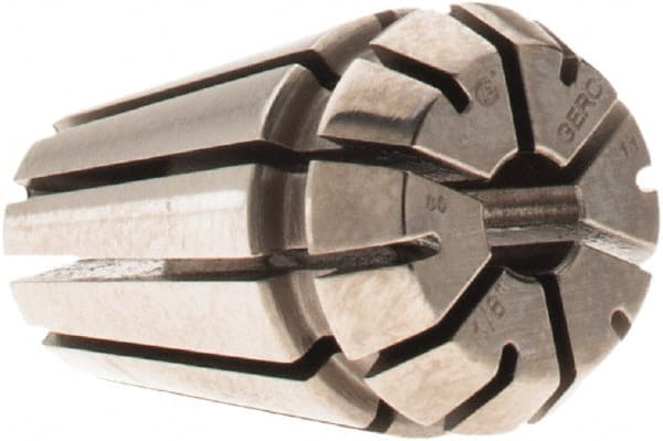 Parlec - 1/8" ER11 Collet - 0.0002" TIR, 0.708" OAL, 0.452" Overall Diam - Exact Tooling