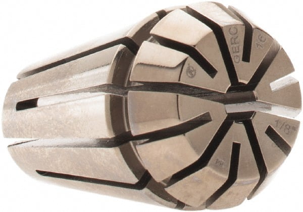Parlec - 1/8" ER16 Collet - 0.0002" TIR, 1.082" OAL, 0.669" Overall Diam - Exact Tooling