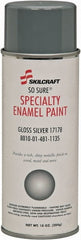 Ability One - Aluminum (Color), Gloss, Enamel Spray Paint - 12 to 15 Sq Ft per Can, 16 oz Container, Use on Masonry - Exact Tooling