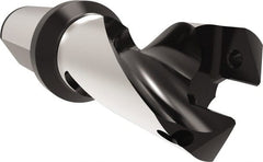 Allied Machine and Engineering - Series 29, 29 to 31.99mm Diam, 32mm Diam Straight Shank with Flange, Helical Flute Spade Drill - 35mm Max Depth, 75.2mm Body Length, 135.2mm OAL, Short Length, Through Coolant - Exact Tooling