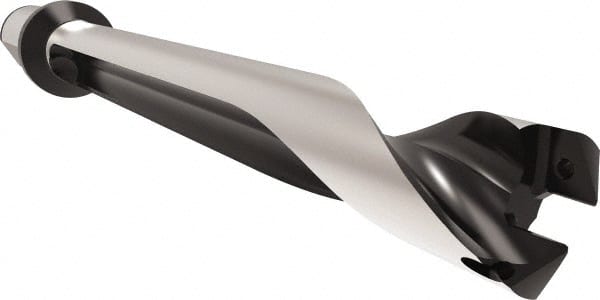 Allied Machine and Engineering - Series 32, 32 to 35mm Diam, 40mm Diam Straight Shank with Flange, Straight Flute Spade Drill - 244.9mm Max Depth, 297.7mm Body Length, 367.7mm OAL, Standard Length, Through Coolant - Exact Tooling