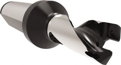 Allied Machine and Engineering - Series 13, 13 to 13.99mm Diam, 20mm Diam Straight Shank with Flange, Helical Flute Spade Drill - 16mm Max Depth, 43mm Body Length, 93mm OAL, Short Length, Through Coolant - Exact Tooling