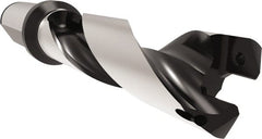 Allied Machine and Engineering - Series 26, 26 to 28.99mm Diam, 32mm Diam Straight Shank with Flange, Helical Flute Spade Drill - 87mm Max Depth, 128.1mm Body Length, 188.1mm OAL, Standard Length, Through Coolant - Exact Tooling