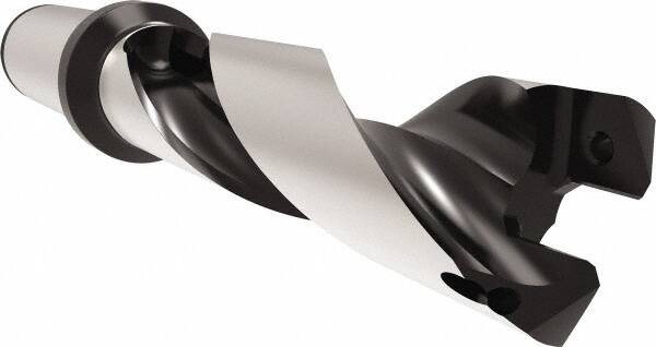 Allied Machine and Engineering - Series 26, 26 to 28.99mm Diam, 32mm Diam Straight Shank with Flange, Helical Flute Spade Drill - 87mm Max Depth, 128.1mm Body Length, 188.1mm OAL, Standard Length, Through Coolant - Exact Tooling