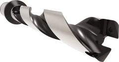 Allied Machine and Engineering - Series 32, 32 to 35mm Diam, 40mm Diam Straight Shank with Flange, Helical Flute Spade Drill - 175mm Max Depth, 227.7mm Body Length, 297.7mm OAL, Standard Length, Through Coolant - Exact Tooling