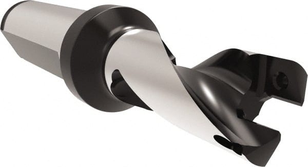 Allied Machine and Engineering - Series 16, 16 to 16.99mm Diam, 20mm Diam Straight Shank with Flange, Helical Flute Spade Drill - 21mm Max Depth, 50.8mm Body Length, 100.8mm OAL, Short Length, Through Coolant - Exact Tooling