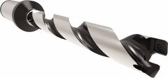 Allied Machine and Engineering - Series 11, 11 to 11.99mm Diam, 16mm Diam Straight Shank with Flange, Helical Flute Spade Drill - 83.9mm Max Depth, 110.6mm Body Length, 158.6mm OAL, Standard Length, Through Coolant - Exact Tooling