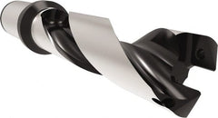 Allied Machine and Engineering - Series 32, 32 to 35mm Diam, 40mm Diam Straight Shank with Flange, Helical Flute Spade Drill - 105mm Max Depth, 157.7mm Body Length, 227.7mm OAL, Standard Length, Through Coolant - Exact Tooling