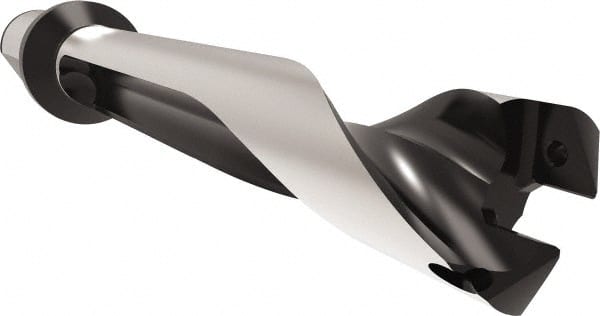 Allied Machine and Engineering - Series 32, 32 to 35mm Diam, 40mm Diam Straight Shank with Flange, Straight Flute Spade Drill - 175mm Max Depth, 227.7mm Body Length, 297.7mm OAL, Standard Length, Through Coolant - Exact Tooling