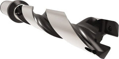 Allied Machine and Engineering - Series 24, 24 to 25.99mm Diam, 25mm Diam Straight Shank with Flange, Helical Flute Spade Drill - 129.9mm Max Depth, 165.8mm Body Length, 221.8mm OAL, Standard Length, Through Coolant - Exact Tooling