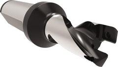 Allied Machine and Engineering - Series 14, 14 to 14.99mm Diam, 20mm Diam Straight Shank with Flange, Helical Flute Spade Drill - 17.5mm Max Depth, 44.6mm Body Length, 94.6mm OAL, Short Length, Through Coolant - Exact Tooling