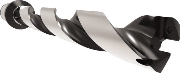Allied Machine and Engineering - Series 32, 32 to 35mm Diam, 40mm Diam Straight Shank with Flange, Helical Flute Spade Drill - 244.9mm Max Depth, 297.7mm Body Length, 367.7mm OAL, Standard Length, Through Coolant - Exact Tooling