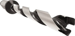 Allied Machine and Engineering - Series 11, 11 to 11.99mm Diam, 16mm Diam Straight Shank with Flange, Helical Flute Spade Drill - 83.9mm Max Depth, 110.6mm Body Length, 158.6mm OAL, Standard Length, Through Coolant - Exact Tooling