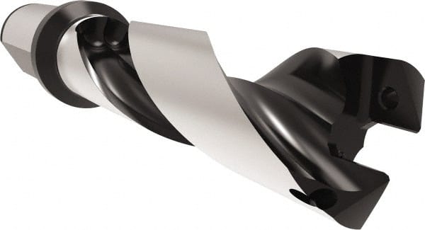 Allied Machine and Engineering - Series 32, 32 to 35mm Diam, 40mm Diam Straight Shank with Flange, Helical Flute Spade Drill - 105mm Max Depth, 157.7mm Body Length, 227.7mm OAL, Standard Length, Through Coolant - Exact Tooling