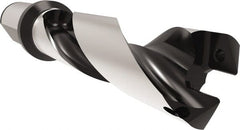 Allied Machine and Engineering - Series 32, 32 to 35mm Diam, 40mm Diam Straight Shank with Flange, Helical Flute Spade Drill - 105mm Max Depth, 157.7mm Body Length, 227.7mm OAL, Standard Length, Through Coolant - Exact Tooling