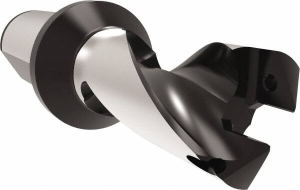 Allied Machine and Engineering - Series 32, 32 to 35mm Diam, 40mm Diam Straight Shank with Flange, Helical Flute Spade Drill - 38" Max Depth, 90.7mm Body Length, 160.7mm OAL, Short Length, Through Coolant - Exact Tooling