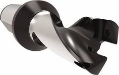 Allied Machine and Engineering - Series 32, 32 to 35mm Diam, 40mm Diam Straight Shank with Flange, Helical Flute Spade Drill - 38" Max Depth, 90.7mm Body Length, 160.7mm OAL, Short Length, Through Coolant - Exact Tooling