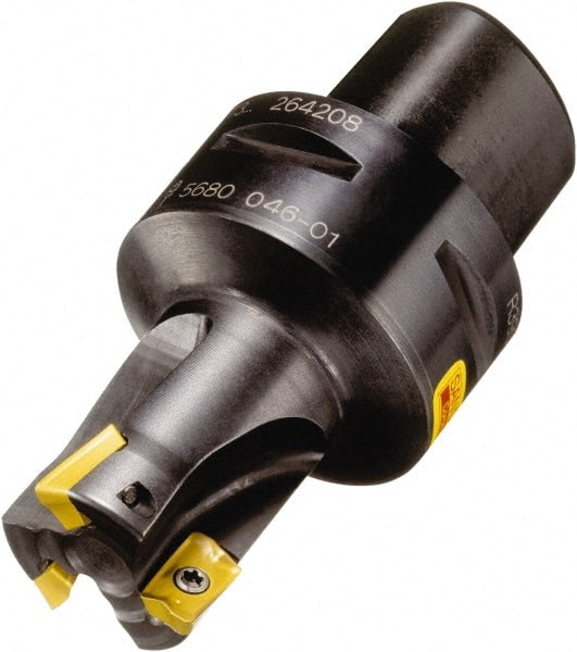 Sandvik Coromant - 3 Inserts, 20mm Cut Diam, 50mm Arbor Diam, 10mm Max Depth of Cut, Indexable Square-Shoulder Face Mill - 90° Lead Angle, 95mm High, R390-11.. Insert Compatibility, Through Coolant, Series CoroMill 390 - Exact Tooling