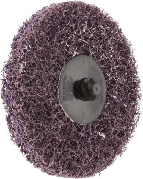 3M - 3" Disc Diam, Aluminum Oxide Quick Change Disc - Type R Attaching System, Nonwoven, Purple, Medium Grade, 15,000 RPM - Exact Tooling