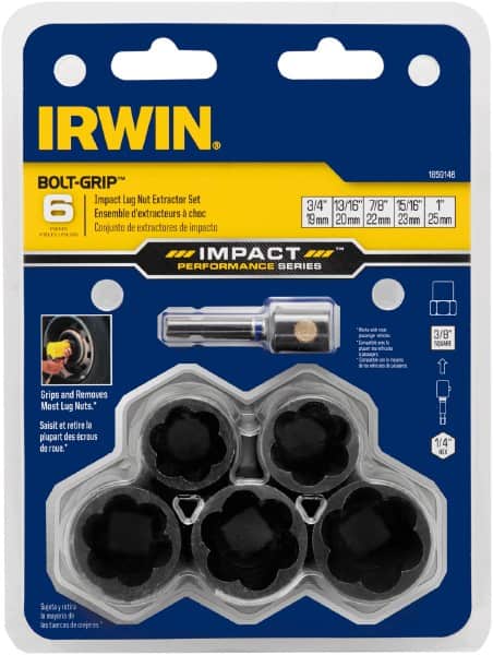 Irwin - 6 Piece Bolt Extractor Set - Clam Shell - Exact Tooling
