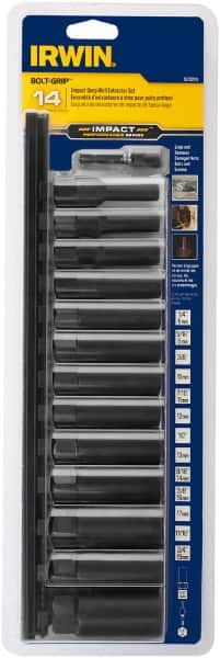Irwin - 14 Piece Bolt Extractor Set - Magnetic Rail - Exact Tooling